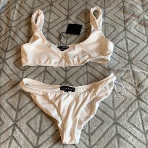 J Lux Label White Bikini Top